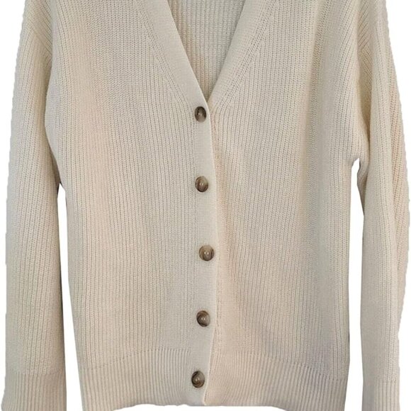 Hudson Women's Cotton Buttondown Cardigan Cream - Picture 2 of 4